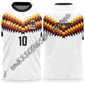 2026 Germany National Team Soccer Jersey - White with Colorful Checkered Pattern #10 Official Team Badge Ideal for Fans