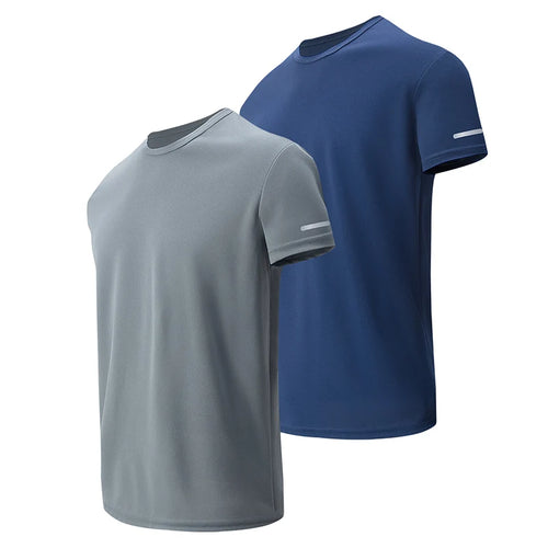 4/1 Pcs Summer Men's Solid Color Joker Quick-drying Short-sleeved Loose Plus Size Sports Running Playing Shirt Middle-aged Male